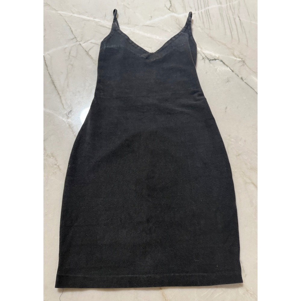 Vintage Betsey Johnson Punk Label Low Back Cami Bodycon Mini Dress Black M